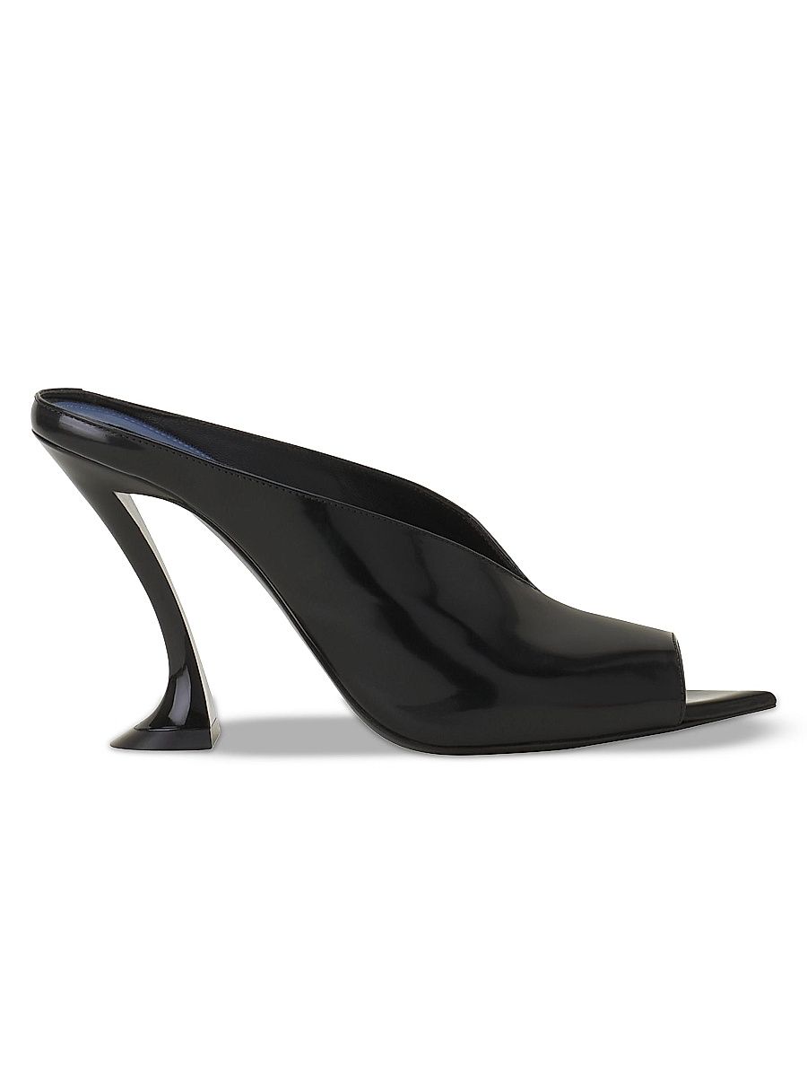 Women's Midnight Step Mules in Patent Leather - Noir - Size 4