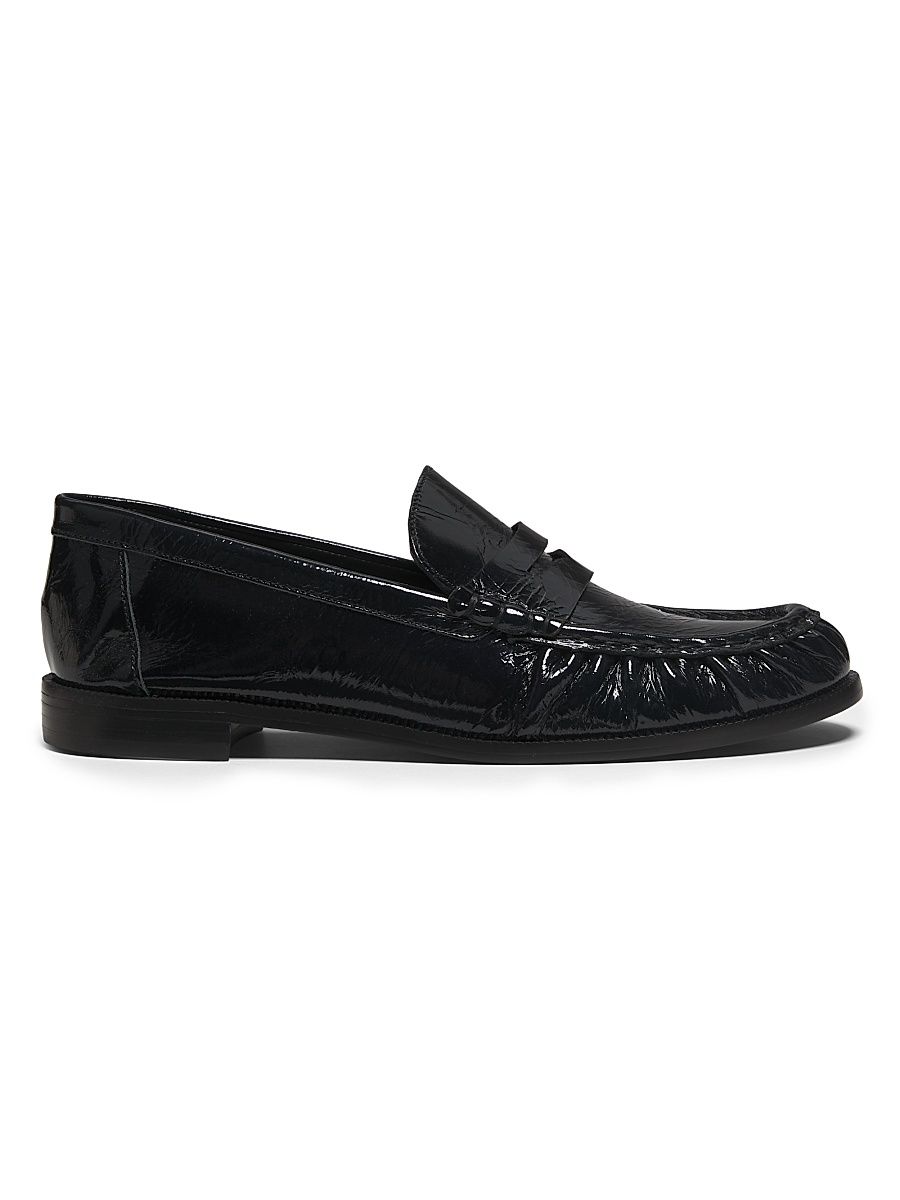 Women's Tyche Patent Leather Penny Loafers - Black - Size 10