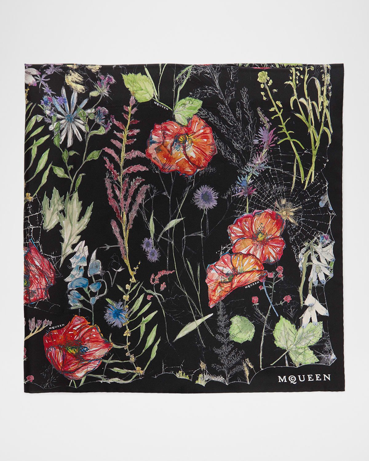 Spider Floral Silk Twill Scarf
