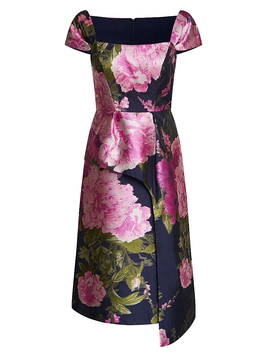 Women's Blanca Floral Satin Sash Midi-Dress - Azalea Pink - Size 8