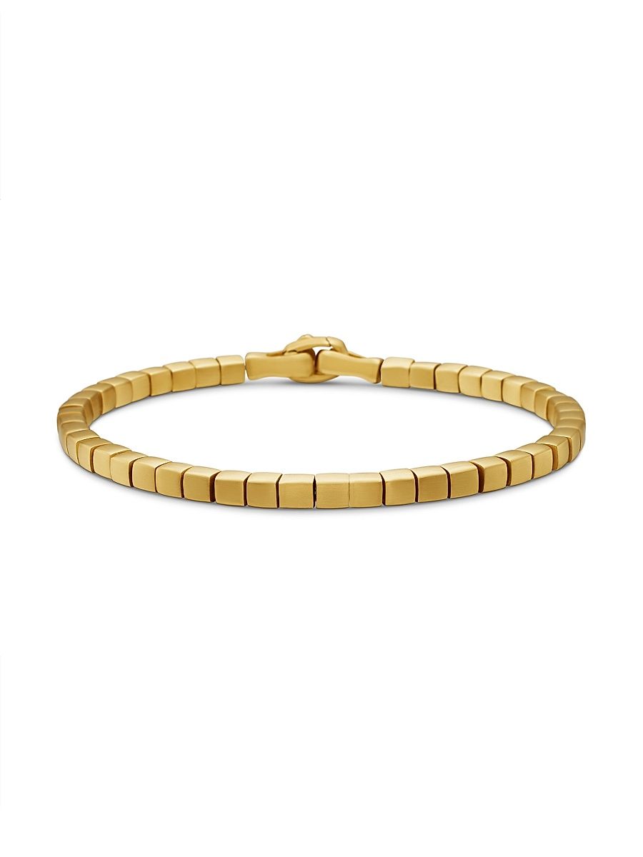 Men's Spiritual Beads Cushion Bracelet - Gold - Size Large