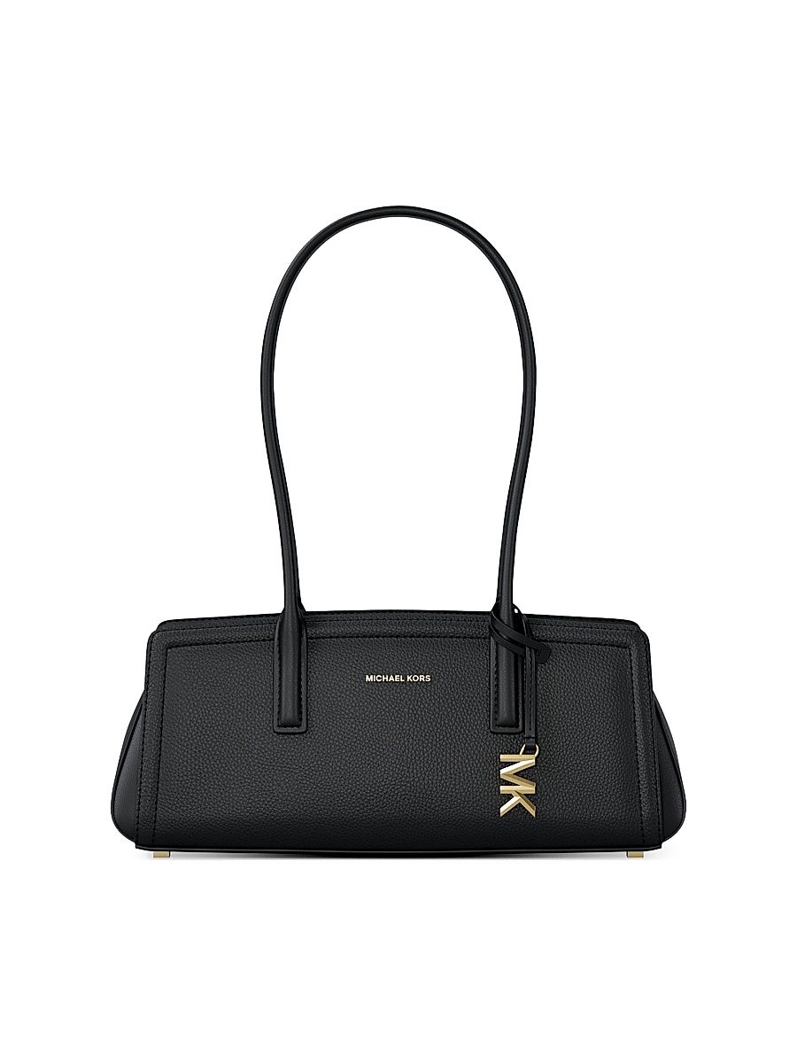 Women's Laila Small Logo Leather Shoulder Bag - Black