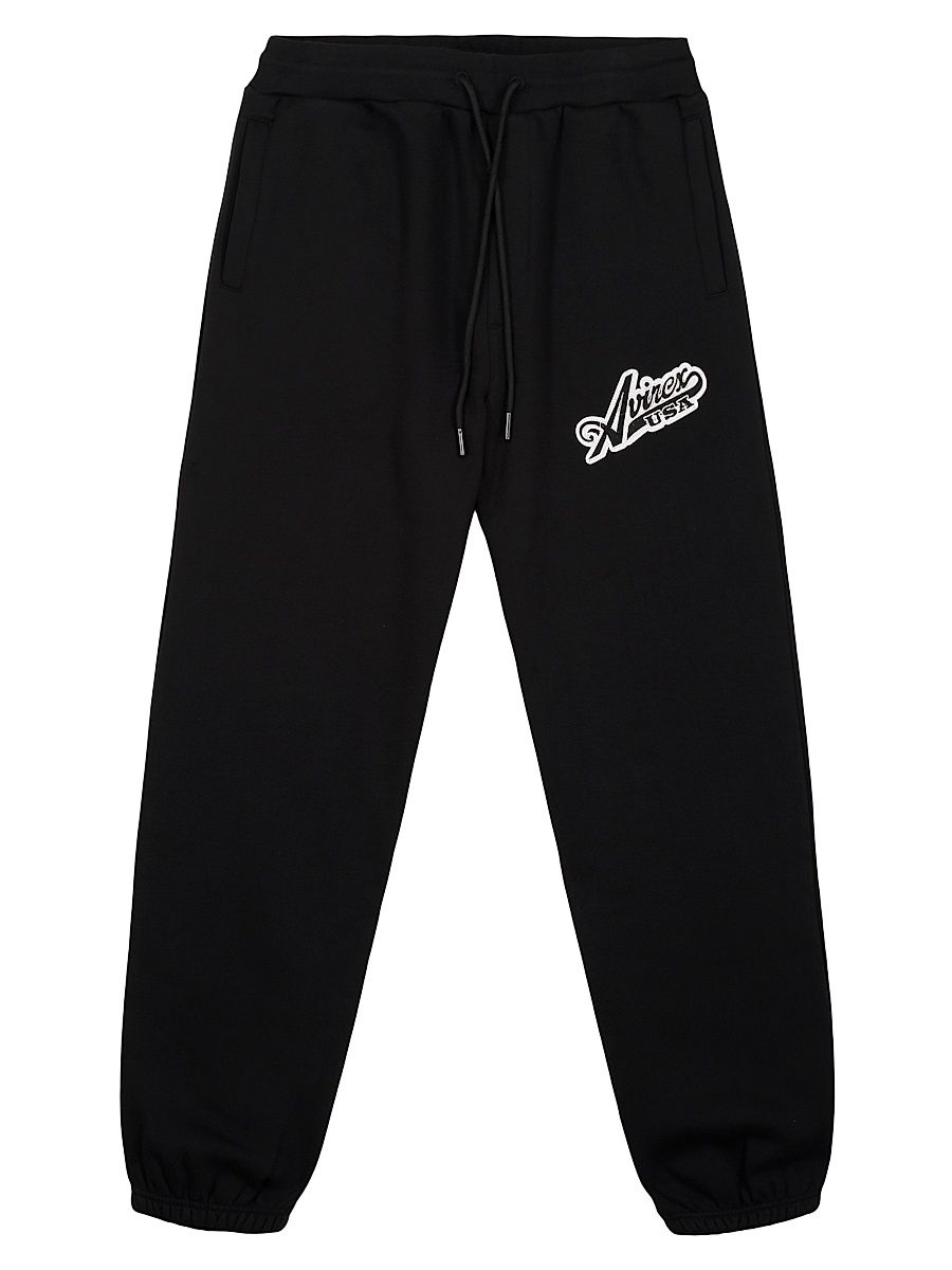 Men's Script Logo Cotton Joggers - Black - Size XXL