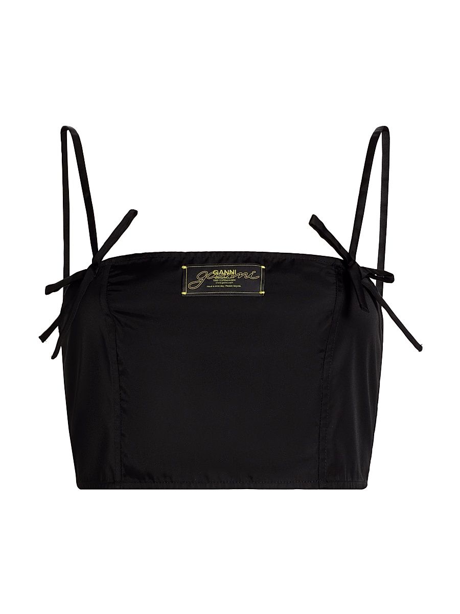 Women's Duchesse Bow Crop Top - Black - Size 6