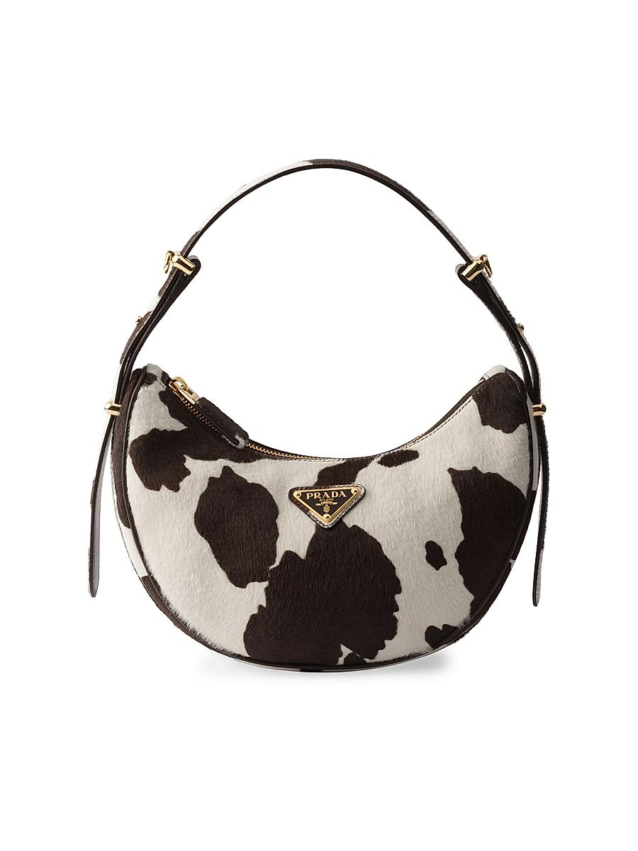 Women's Arque Printed Leather Mini Shoulder Bag - White