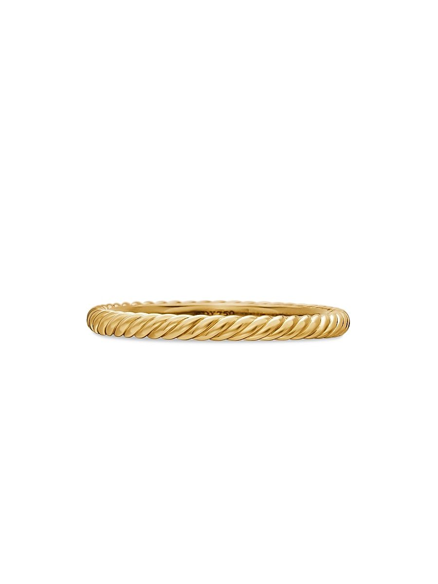 Women's Cable Collectibles Stack Ring in 18K Yellow Gold, 2mm - Yellow Gold - Size 9