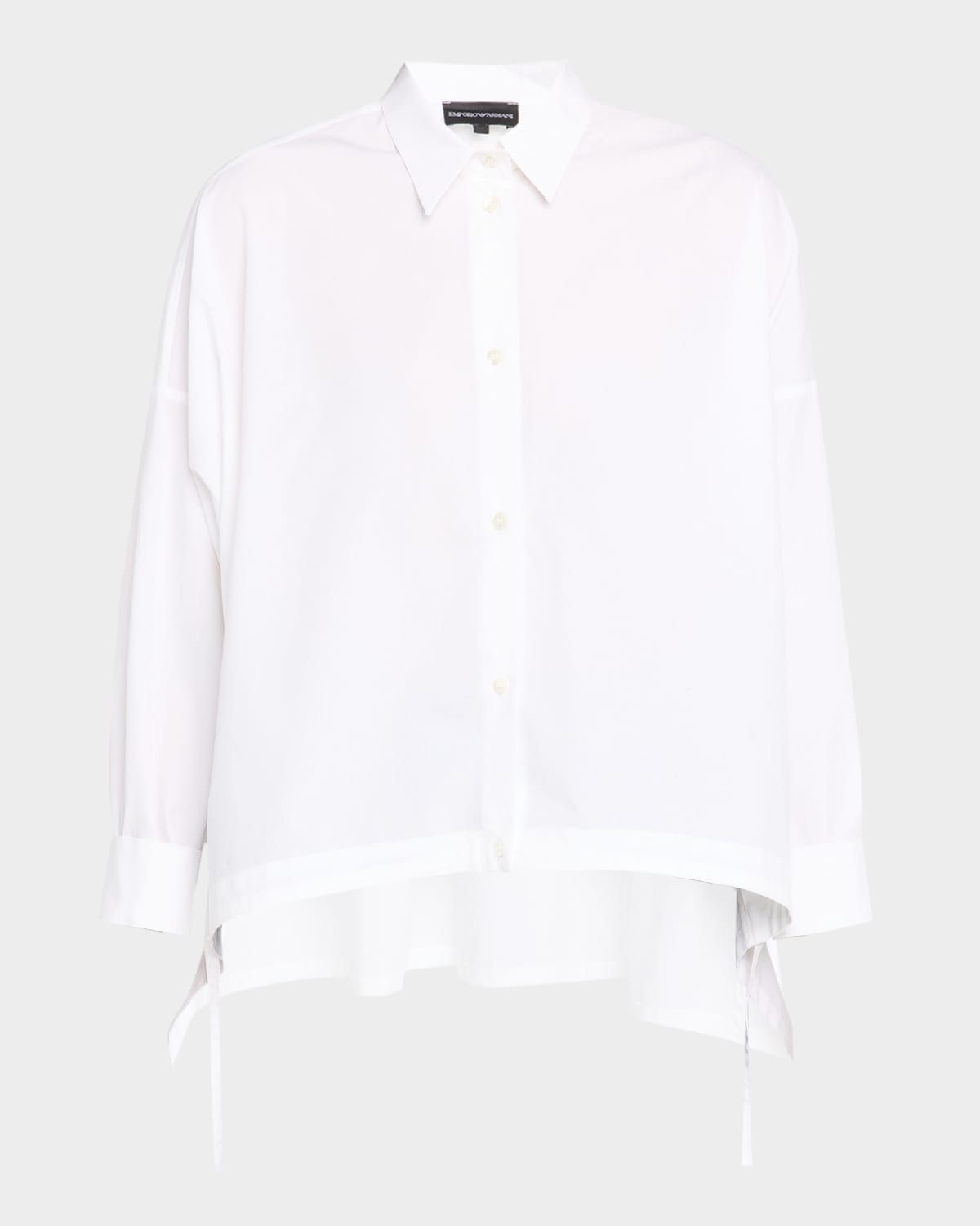 Oversized Button-Down Cotton Poplin Shirt