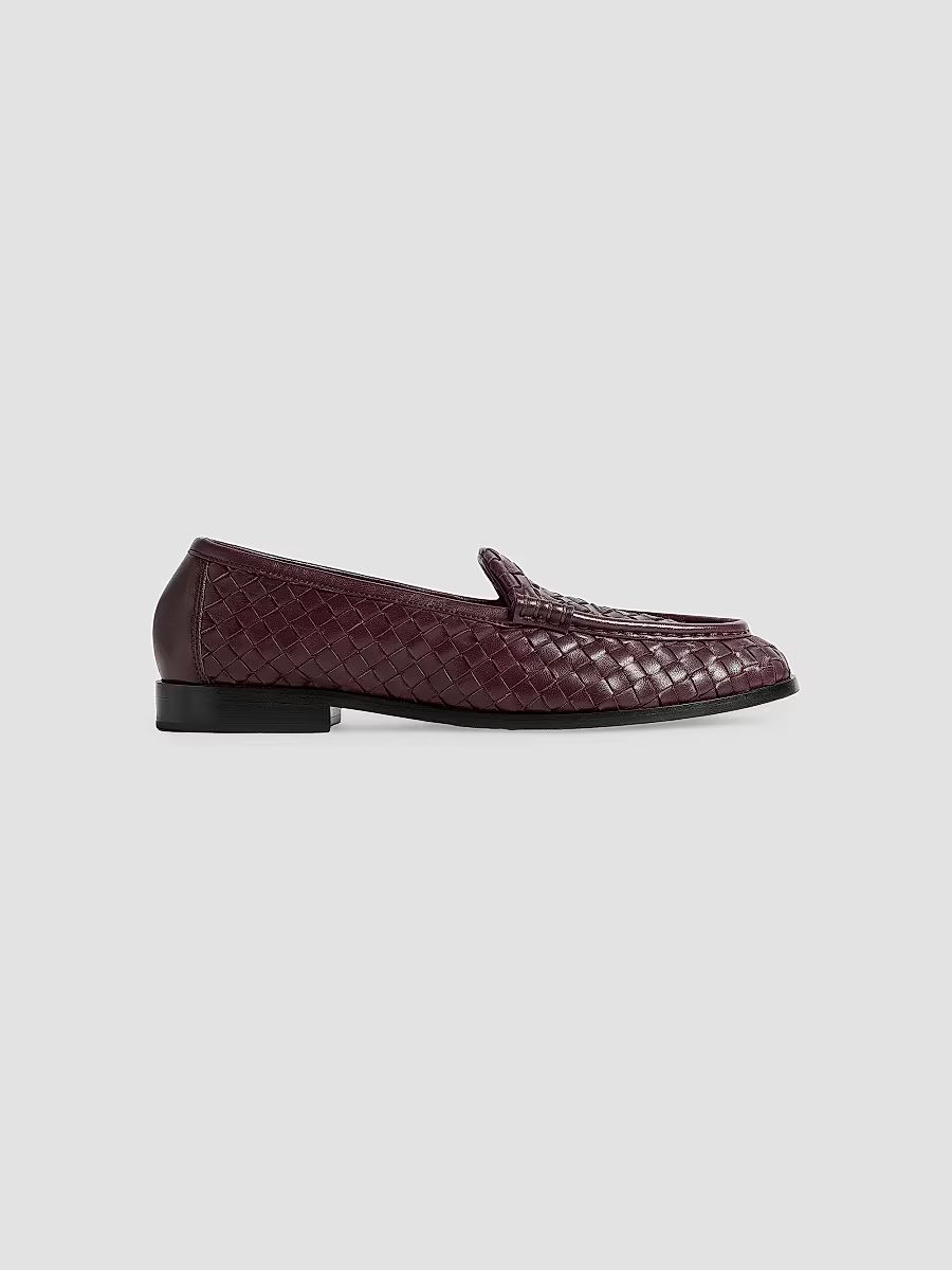 Bottega Veneta Women's Silenzio Intrecciato Leather Loafers - Alabaster - Size 6.5