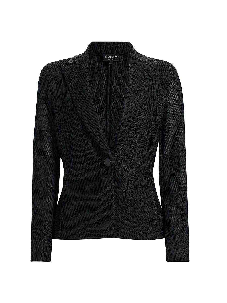 Women's Fitted One-Button Blazer - Black - Size 4