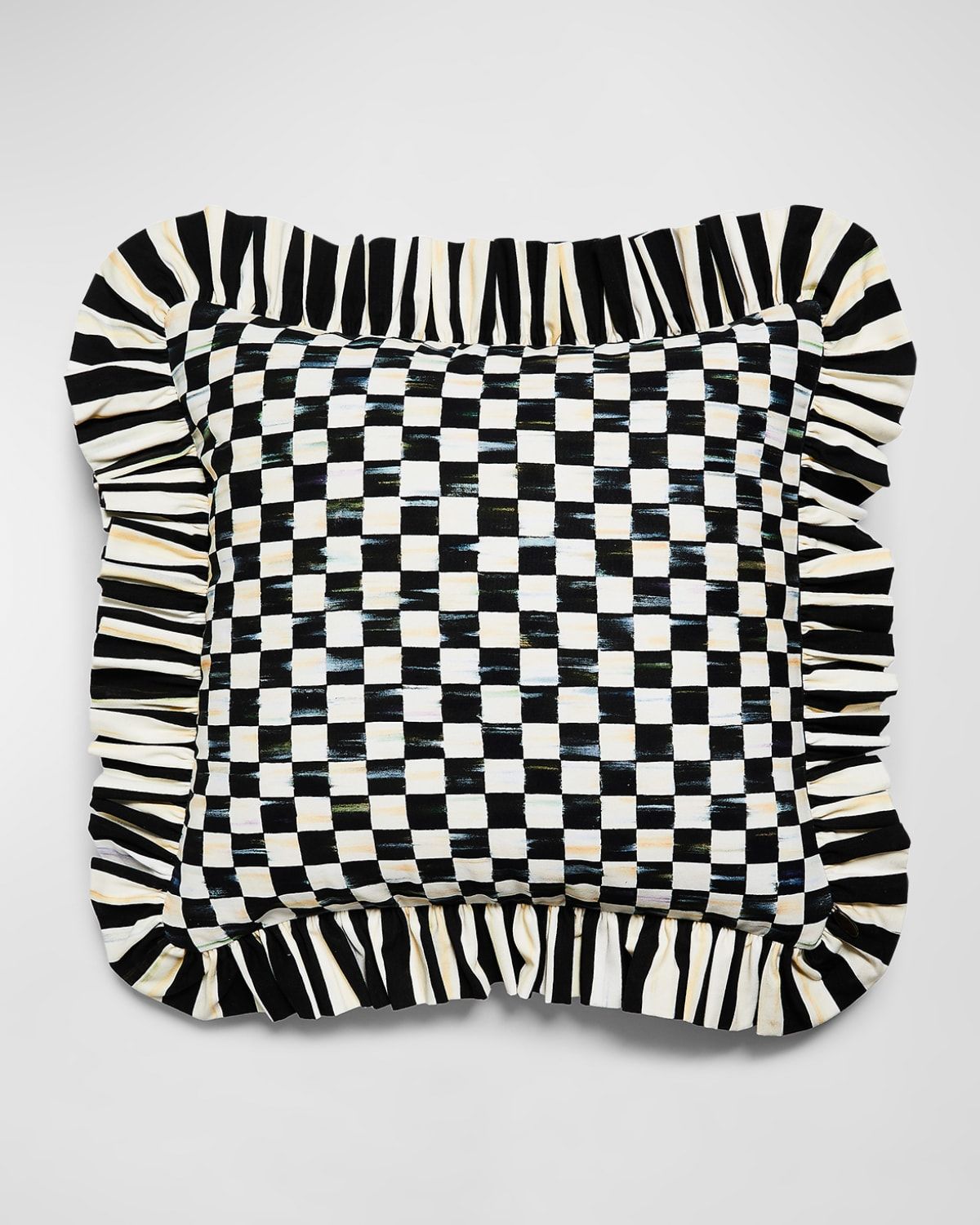 Courtly Check Ruffle Throw Pillow
