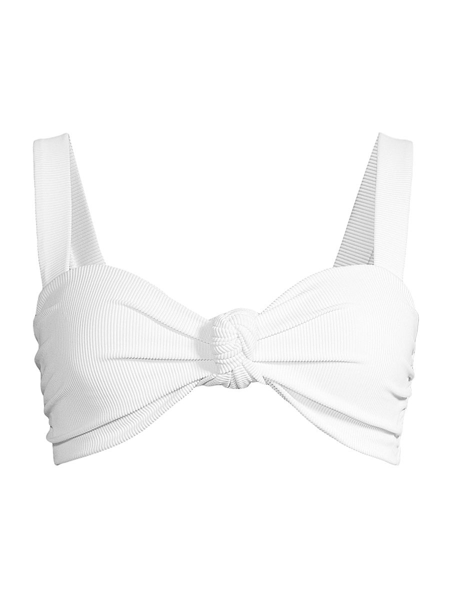 Women's Sophia Ribbed Bikini Top - White - Size XL