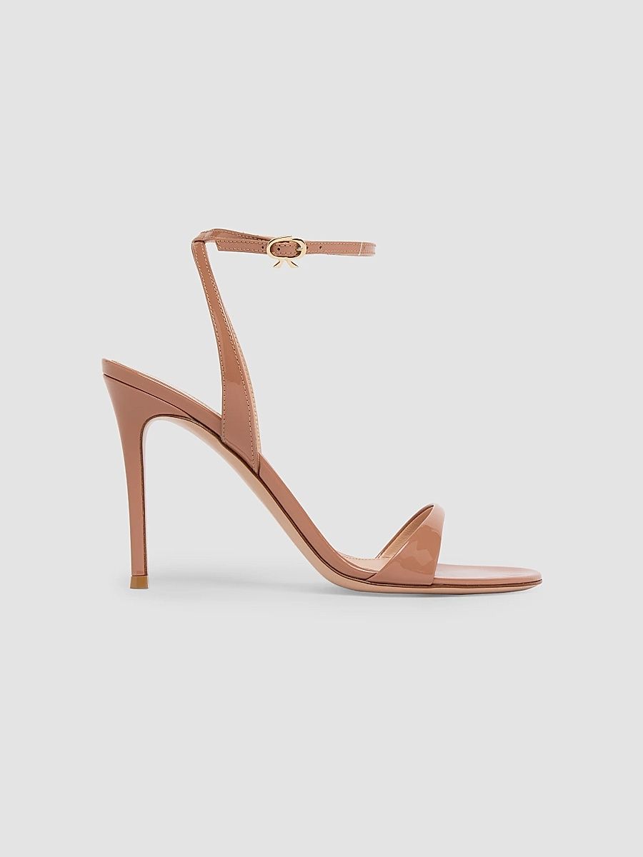 Gianvito Rossi Women's 95MM Patent Leather Sandals - Light Brown - Size 12