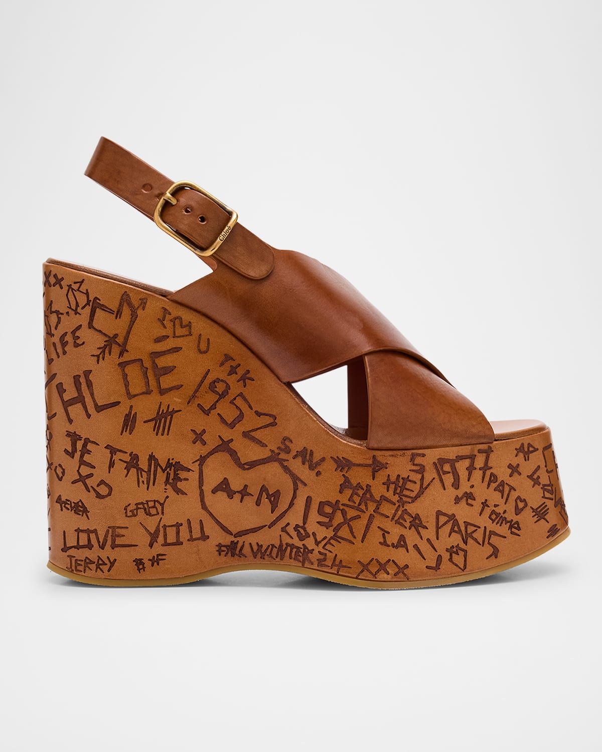 Maxime Leather Crisscross Platform Sandals