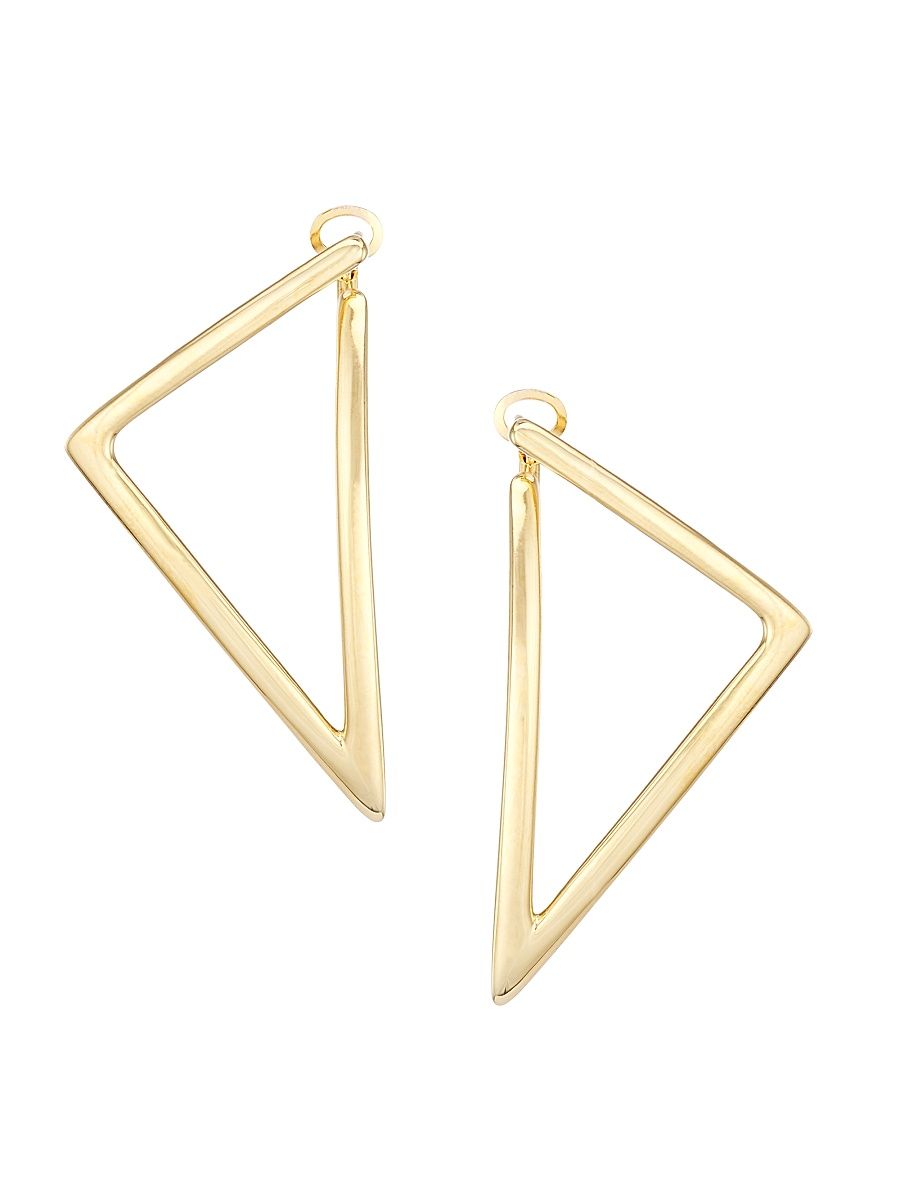 Women's 18K Yellow Gold Medium Triangular Hoop Earrings - Yellow Gold