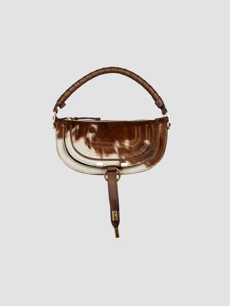Women's Marcie Small Cowhide Shoulder Bag - Chocolate