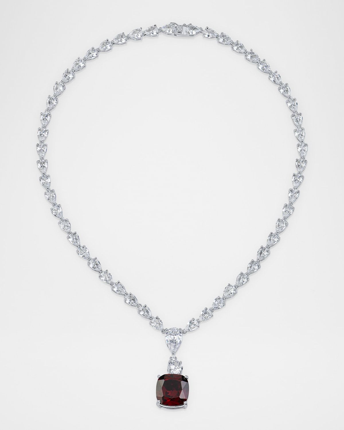 Pear and Cushion Cubic Zirconia Riviere Classic Necklace