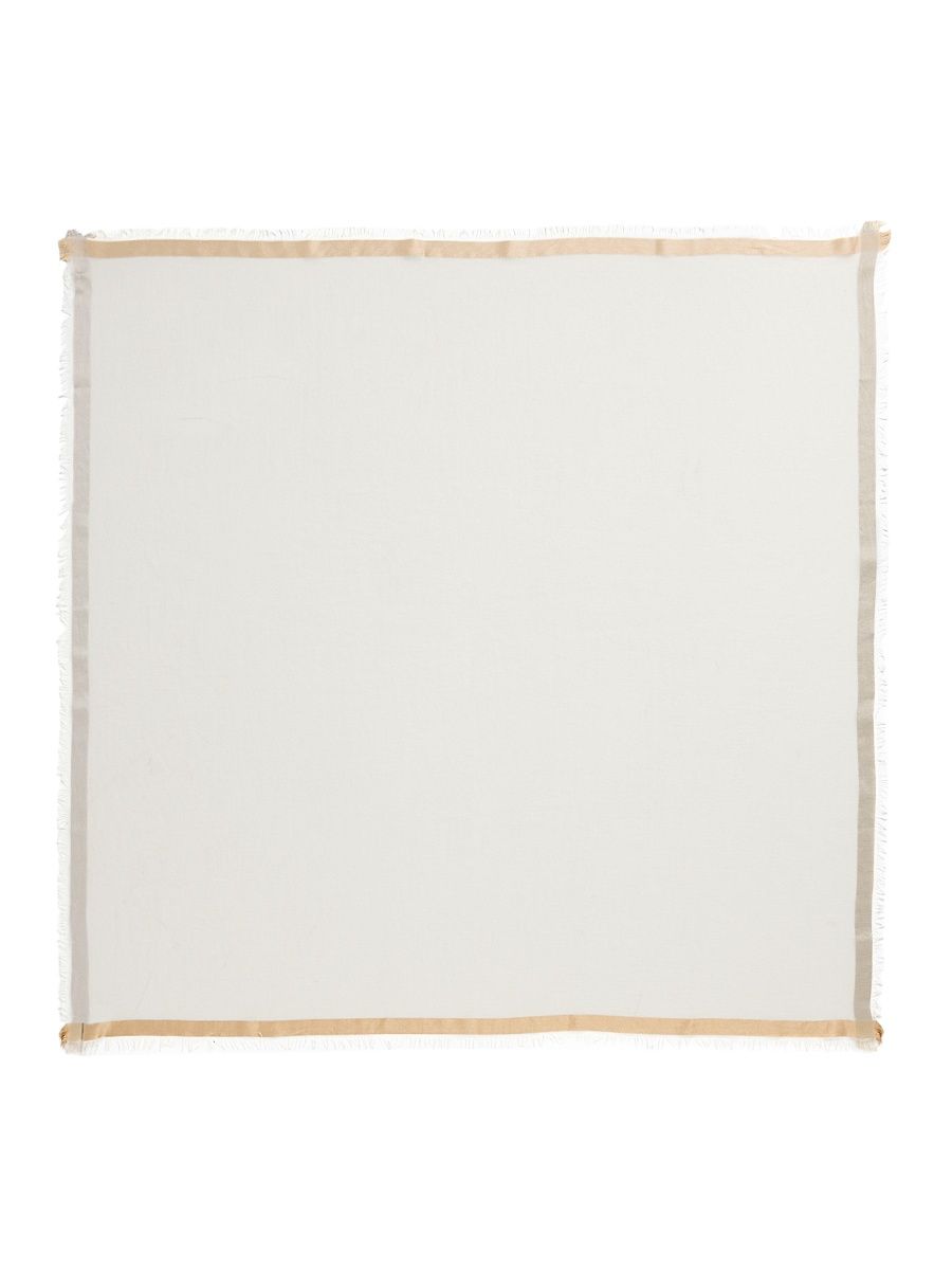 Women's Cashmere-Silk Square Scarf - Optical White