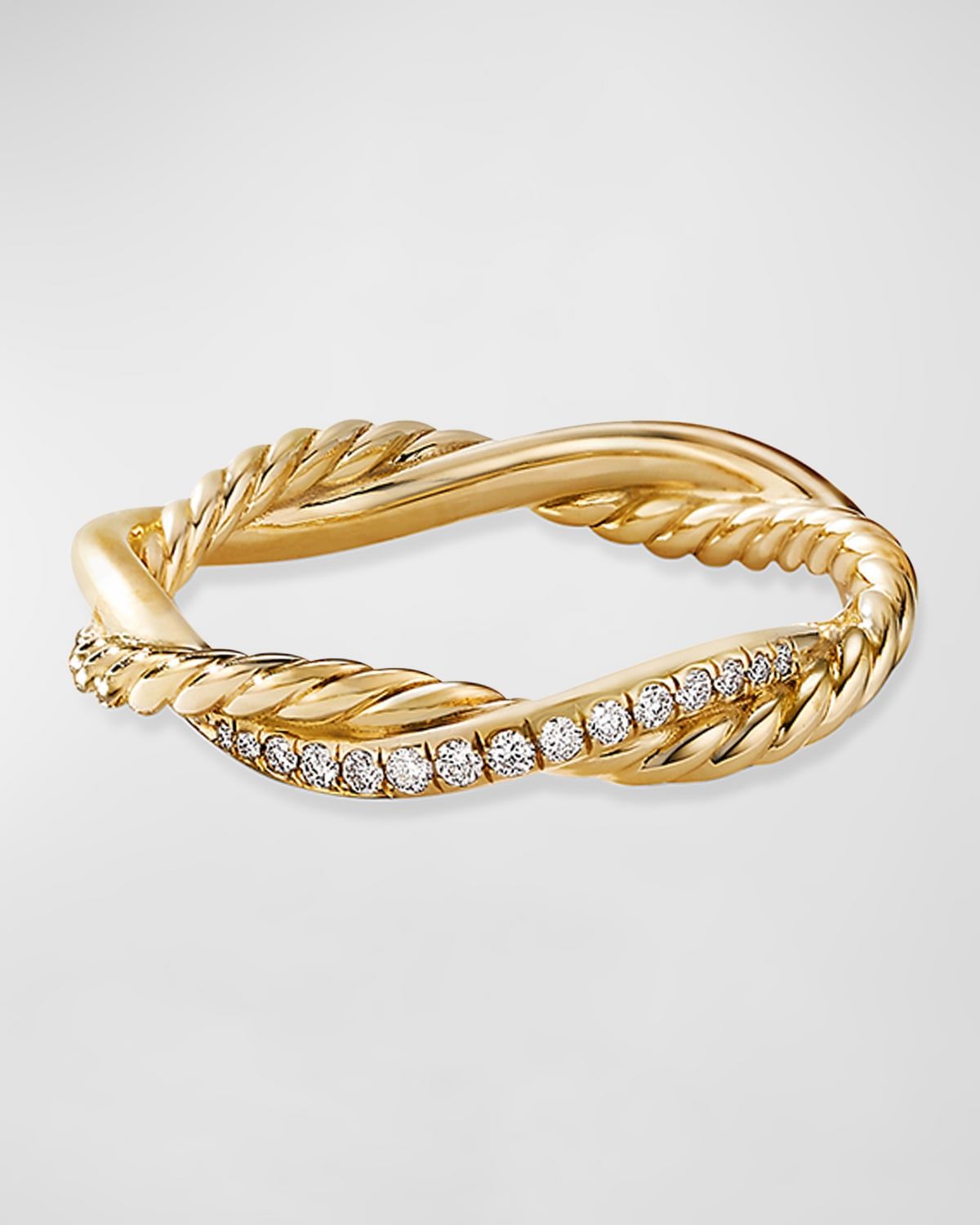 Petite Infinity Band Ring with Diamonds in 18K Gold