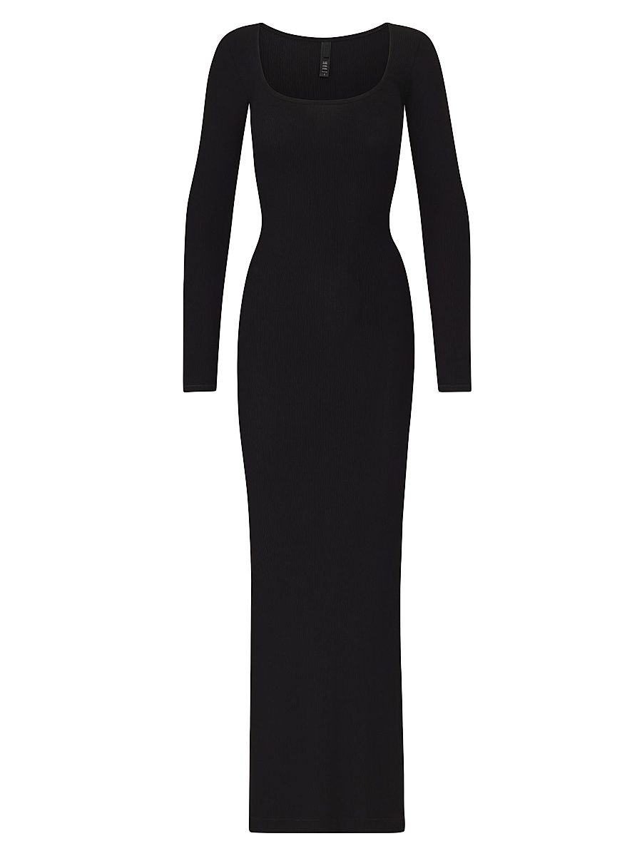 Women's Soft Lounge Long-Sleeve Dress - Onyx - Size Medium