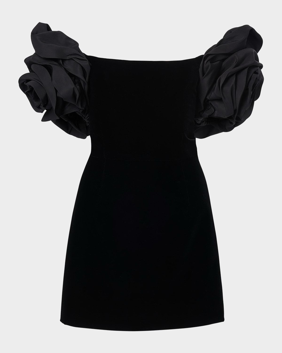 Floral Off-Shoulder Velvet Mini Dress