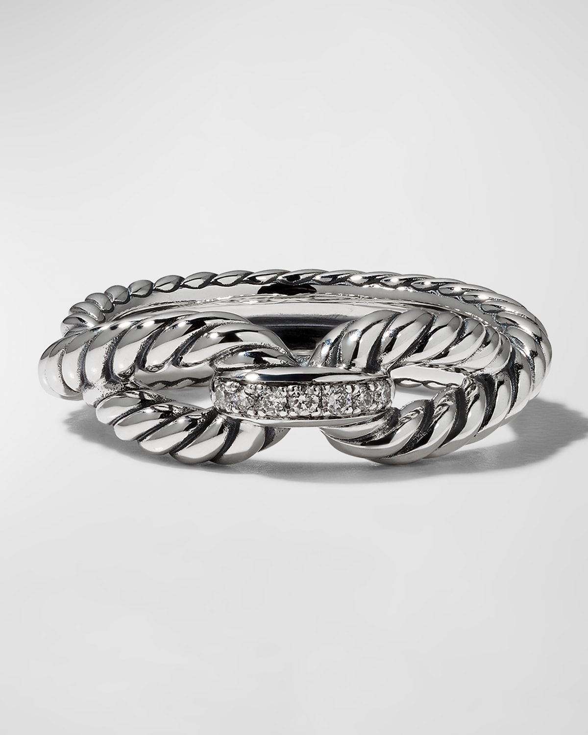 7mm Cable Loop Ring with Diamonds