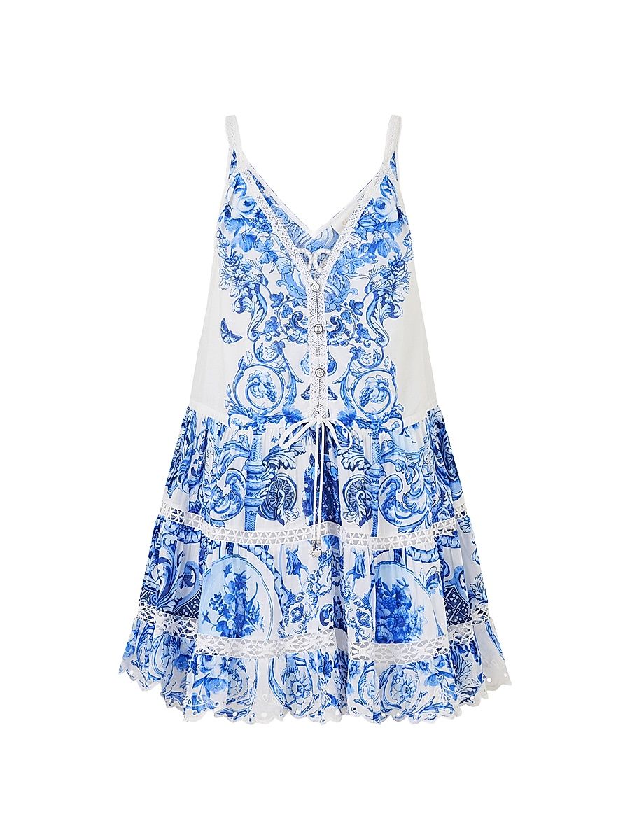 Women's Ceramic Panoramic Gathered Minidress - Ceramic Panoramic - Size XS