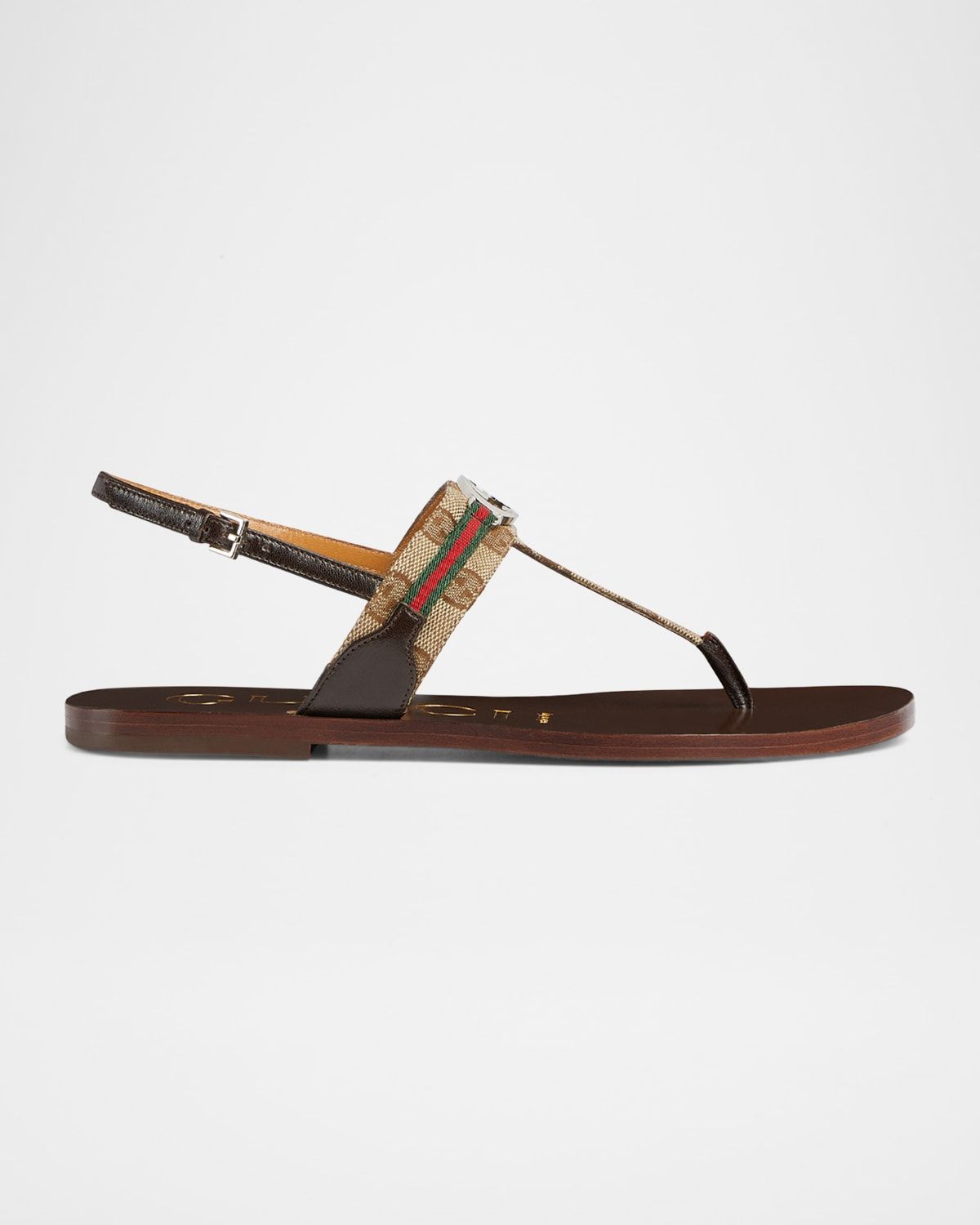 Kika GG Flat Thong Slingback Sandals