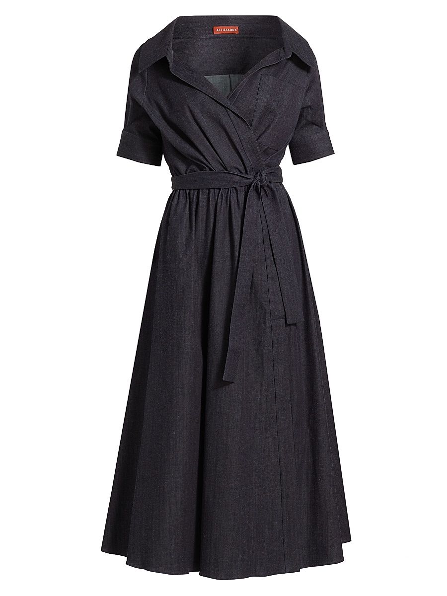 Women's Lydia Poplin Shirtdress - Berry Blue - Size 12