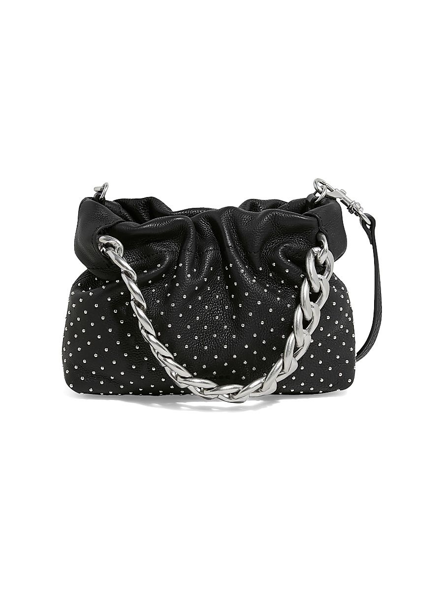 Women's Chain Handheld Leather Crossbody Bag - Microstuds