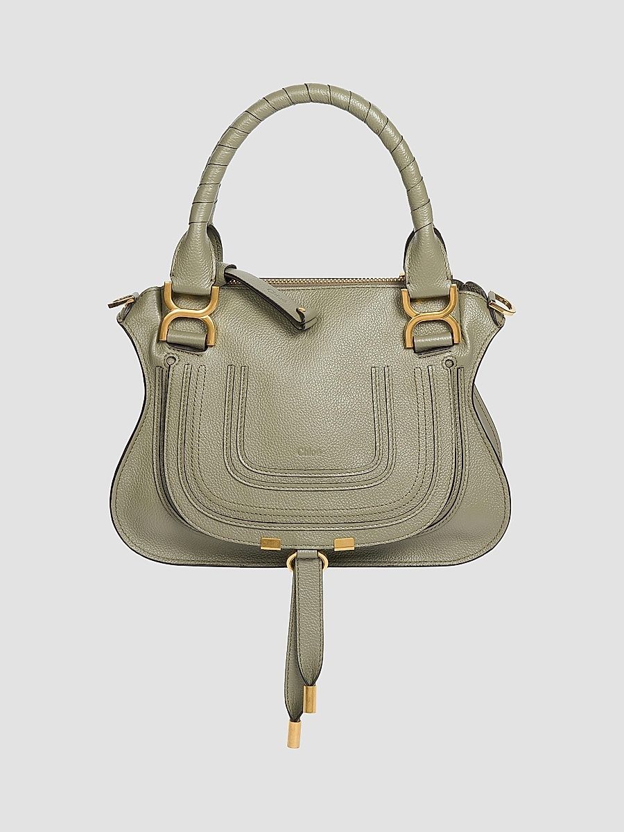 Women's Small Marcie Leather Satchel Bag - Aloe Green