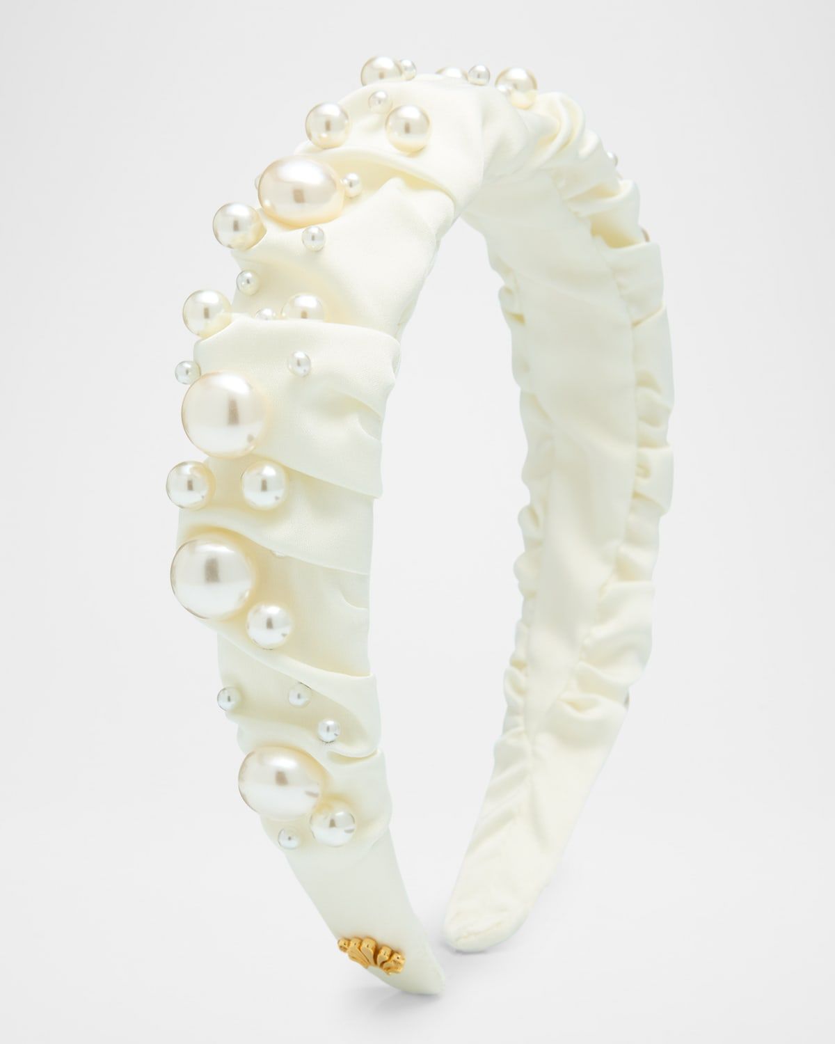 Kelly Pearly Ruched Satin Headband