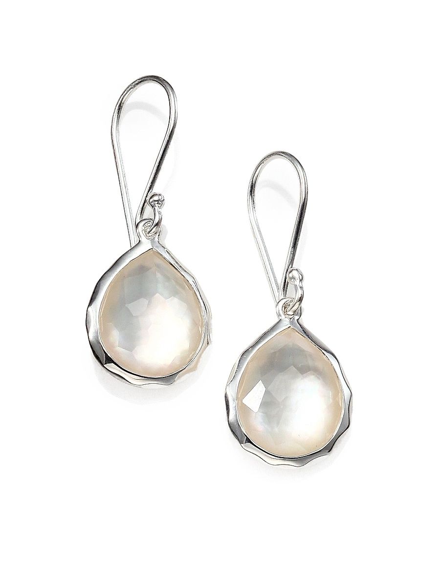 Women's Mother-Of-Pearl, Clear Quartz & Sterling Silver Earrings - Silver