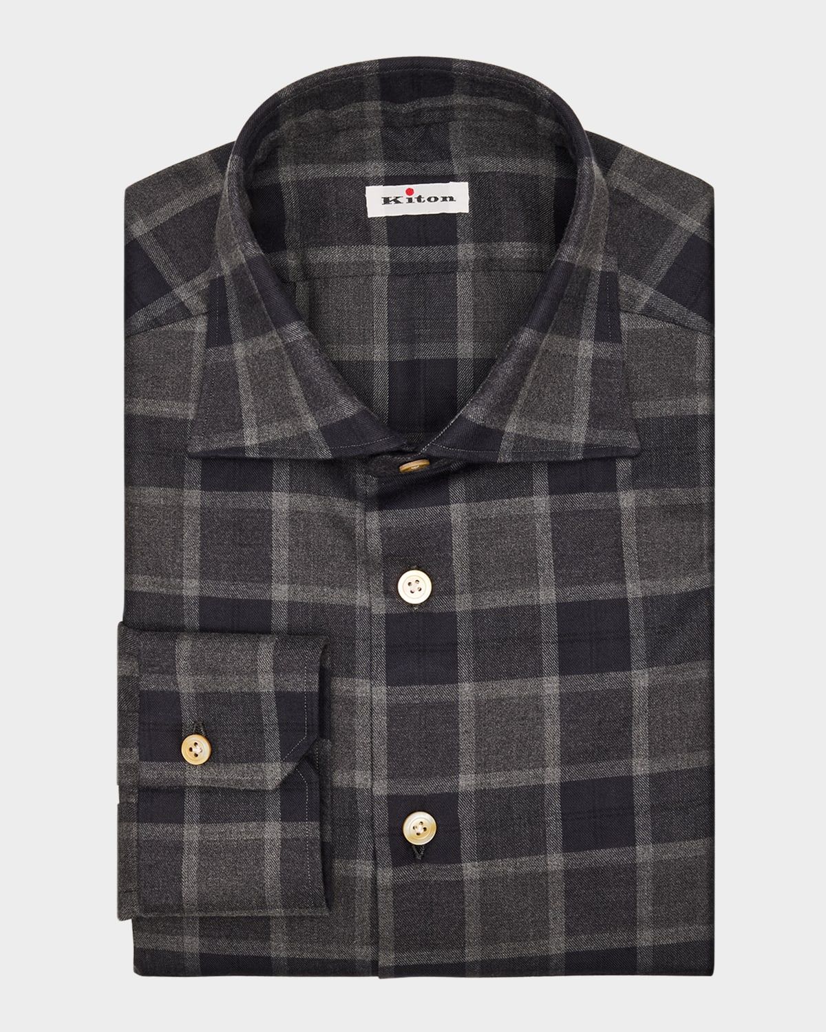 Men & apos;s Cotton Windowpane Check Button-Down Shirt