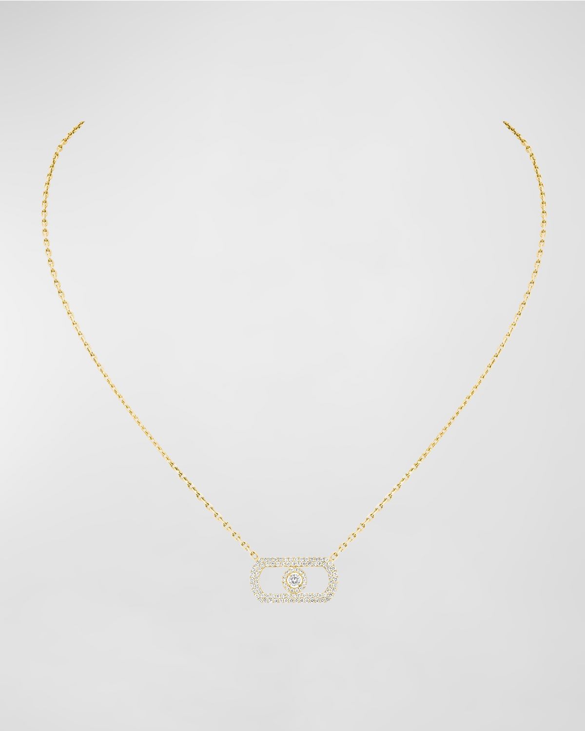 SO MOVE 18K YELLOW GOLD DIAMOND PAVE PENDANT NECKLACE
