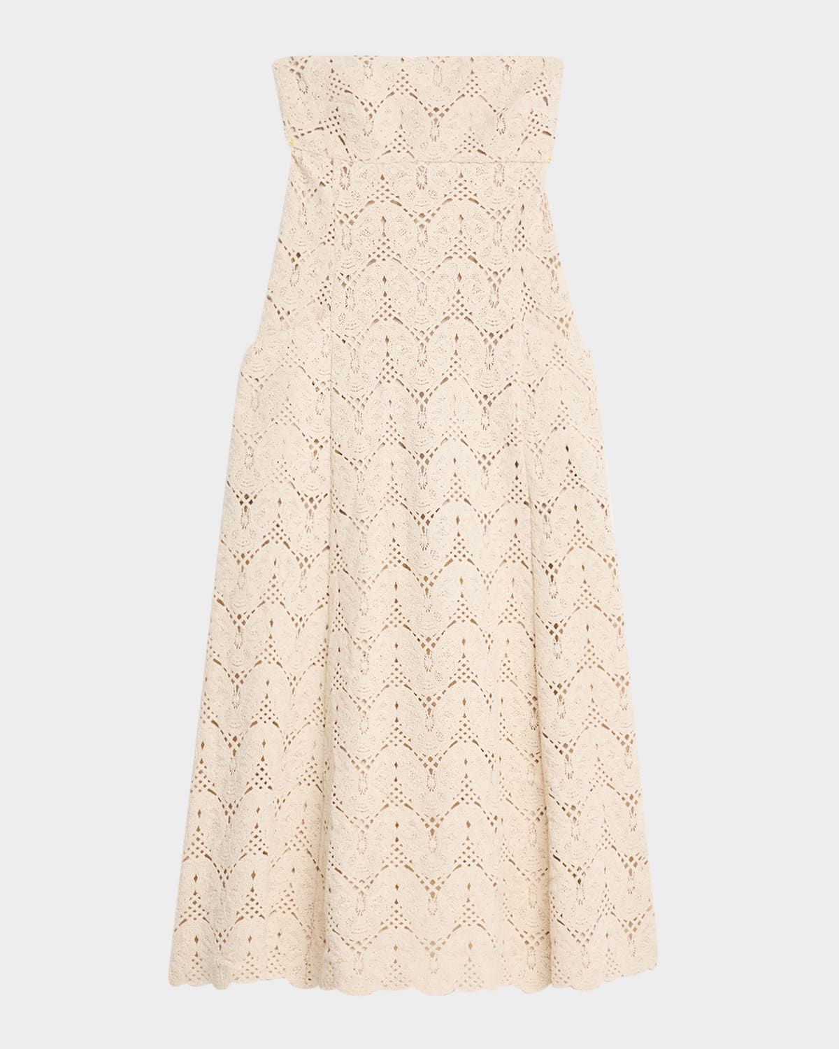 Alegra Open-Knit Strapless Maxi Dress