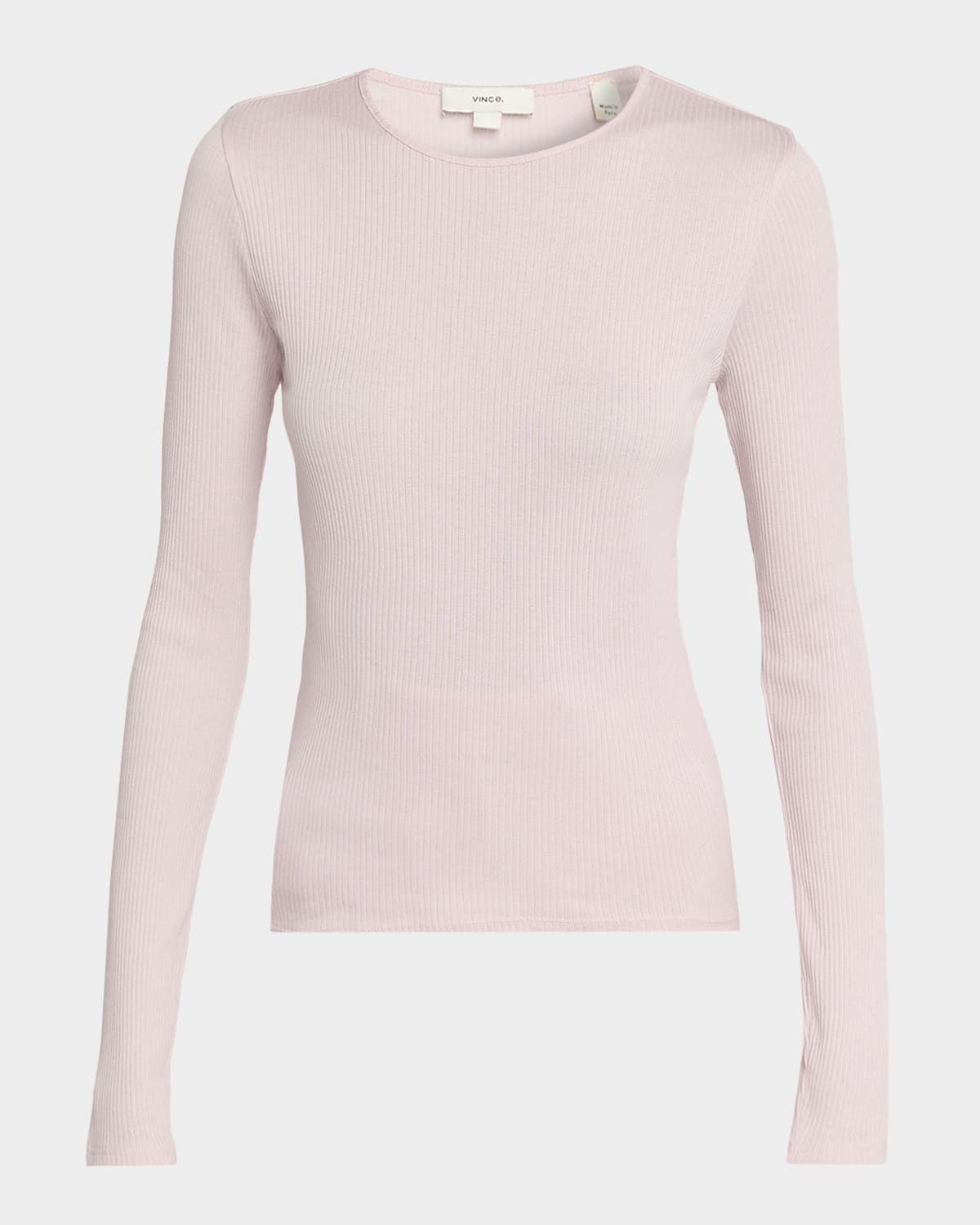 Ribbed Long-Sleeve Crewneck Top