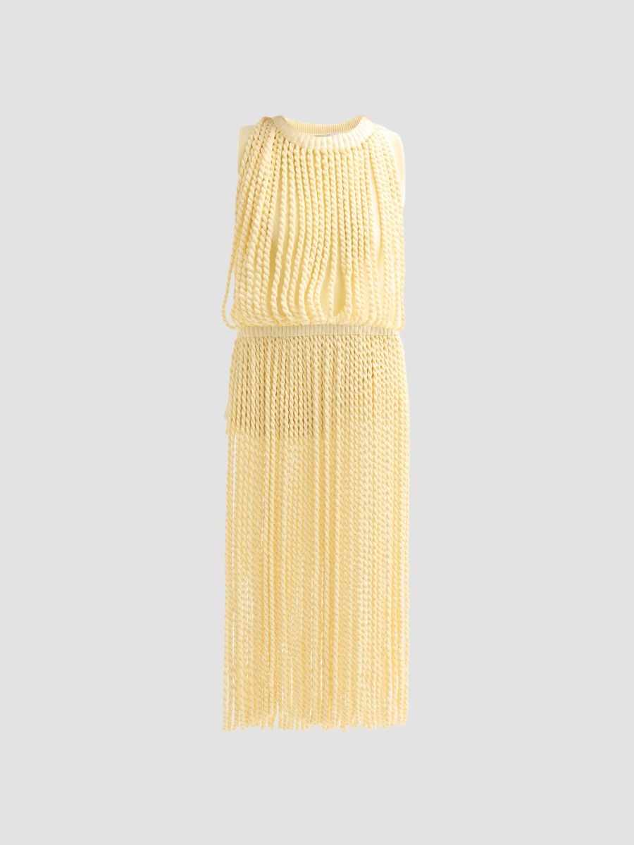 SIMKHAI Women's Ottavia Fringe Midi Dress - Flan - Size XL