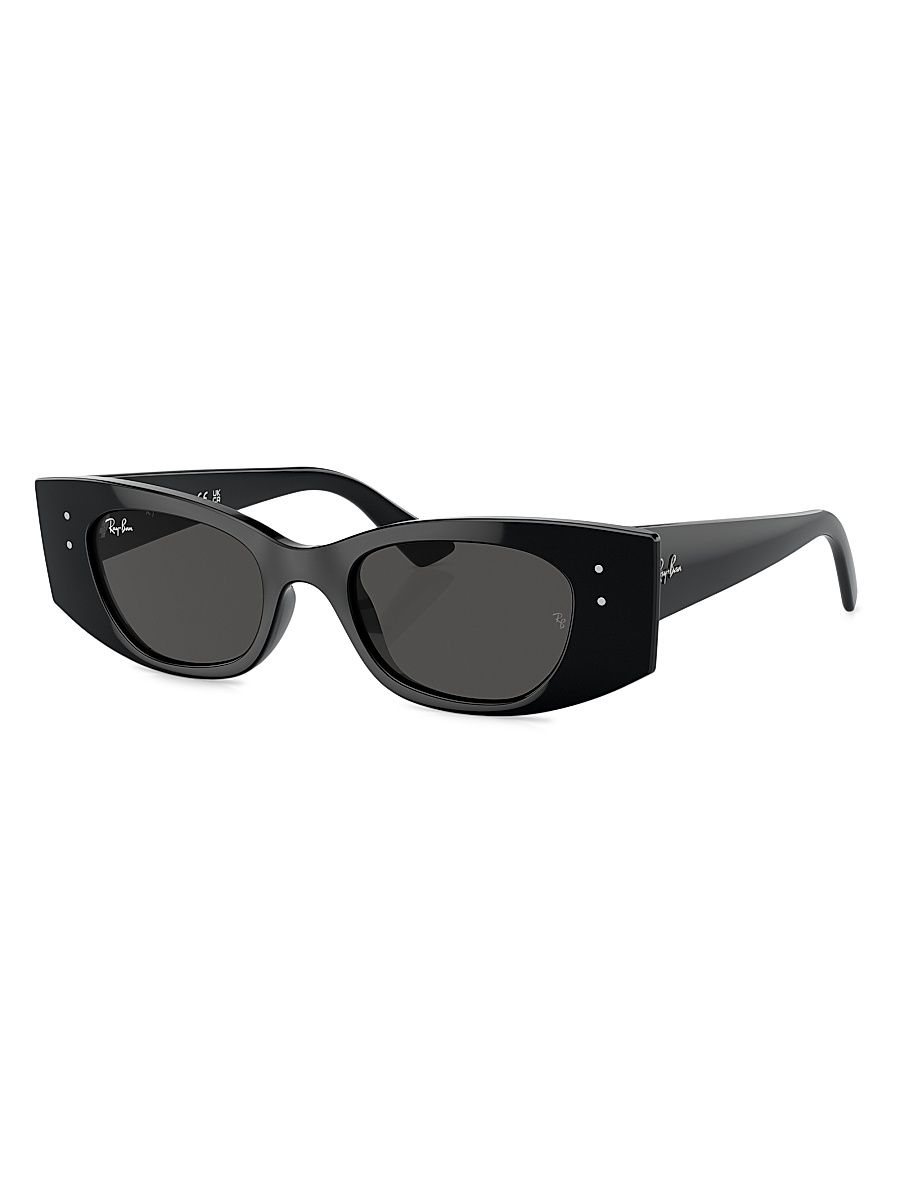 Women's RB4427 Kat 49MM Rectangular Sunglasses - Black Dark Grey