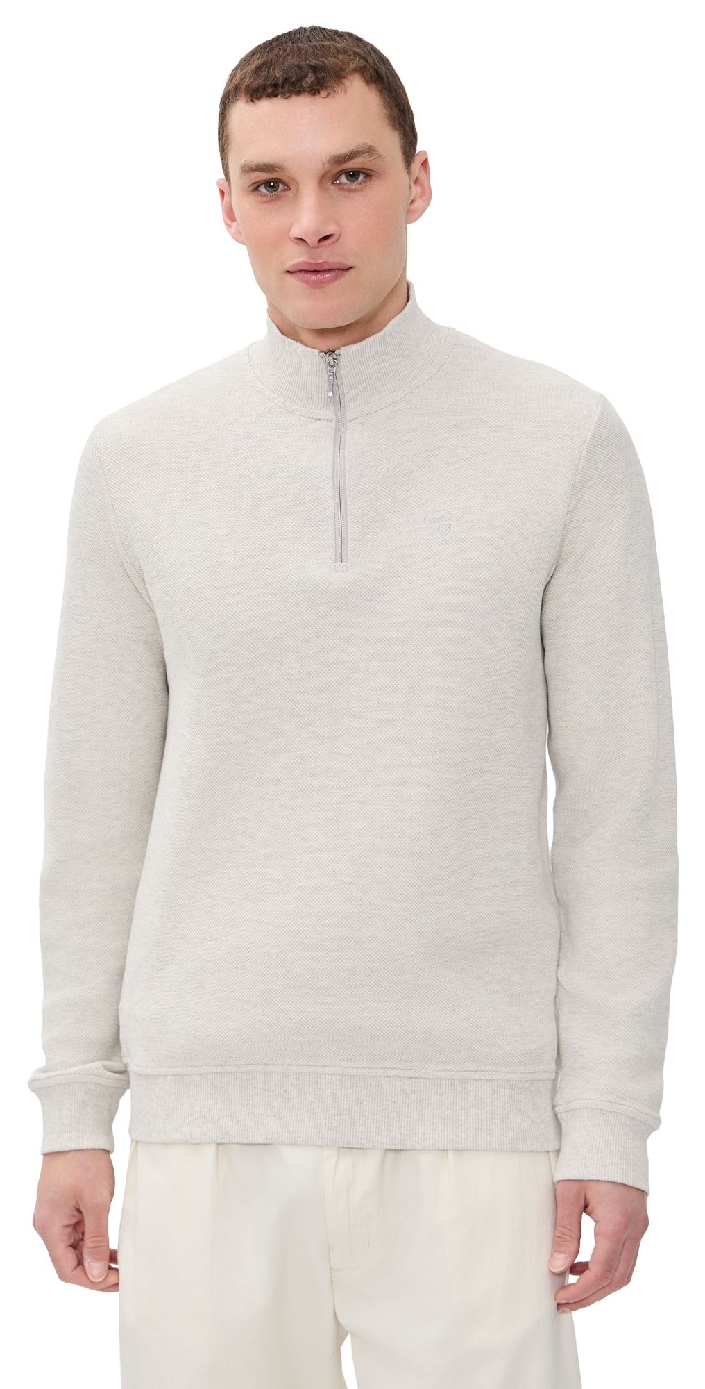Barbour Ravensworth Half Zip Sweatshirt Ecru Marl XL