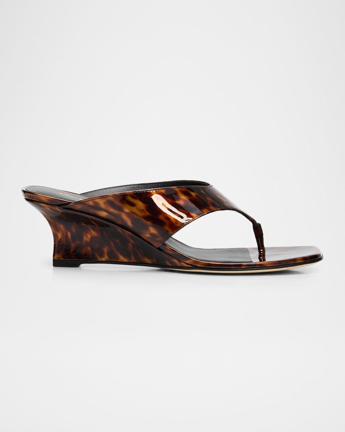 50mm Vinnie Printed Patent Leather Thong Sandals