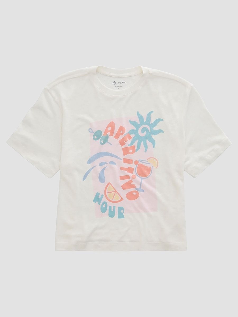 Women's Charli Graphic Crewneck T-Shirt - Aperitivo Hour - Size Large