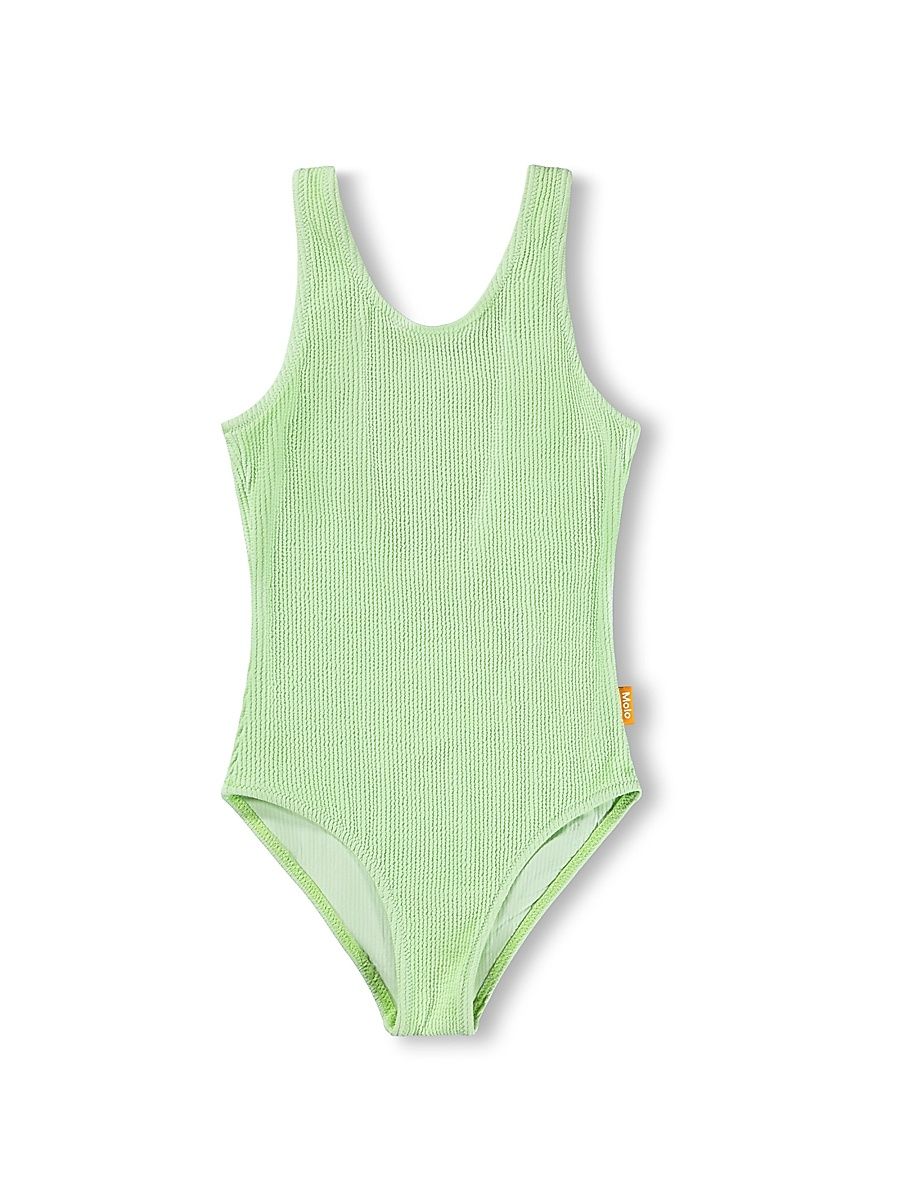 Little Girl's & Girl's Ribbed One-Piece Swimsuit - Pistachio - Size 12