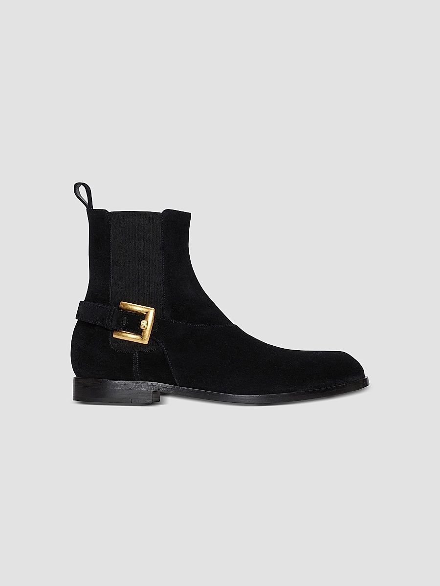 Balmain Men's Anthem Suede Chelsea Boots - Noir - Size 13