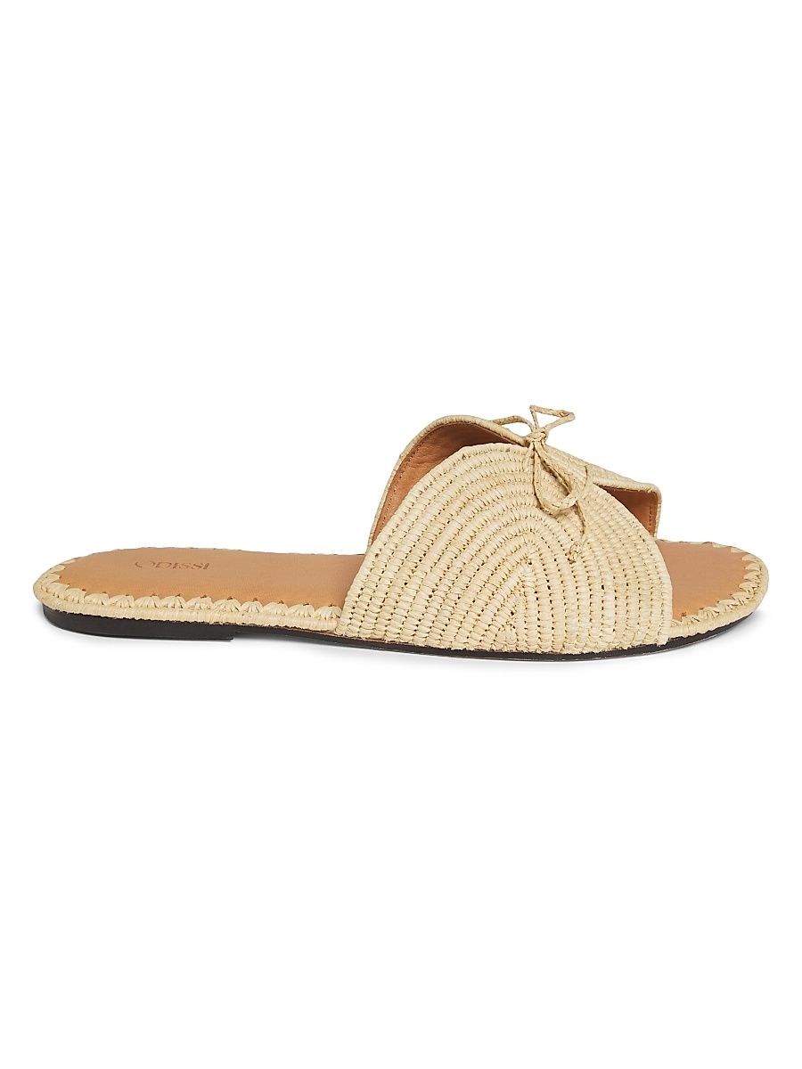 Women's Lipa Bow-Detailed Woven Sandals - Natural - Size 11