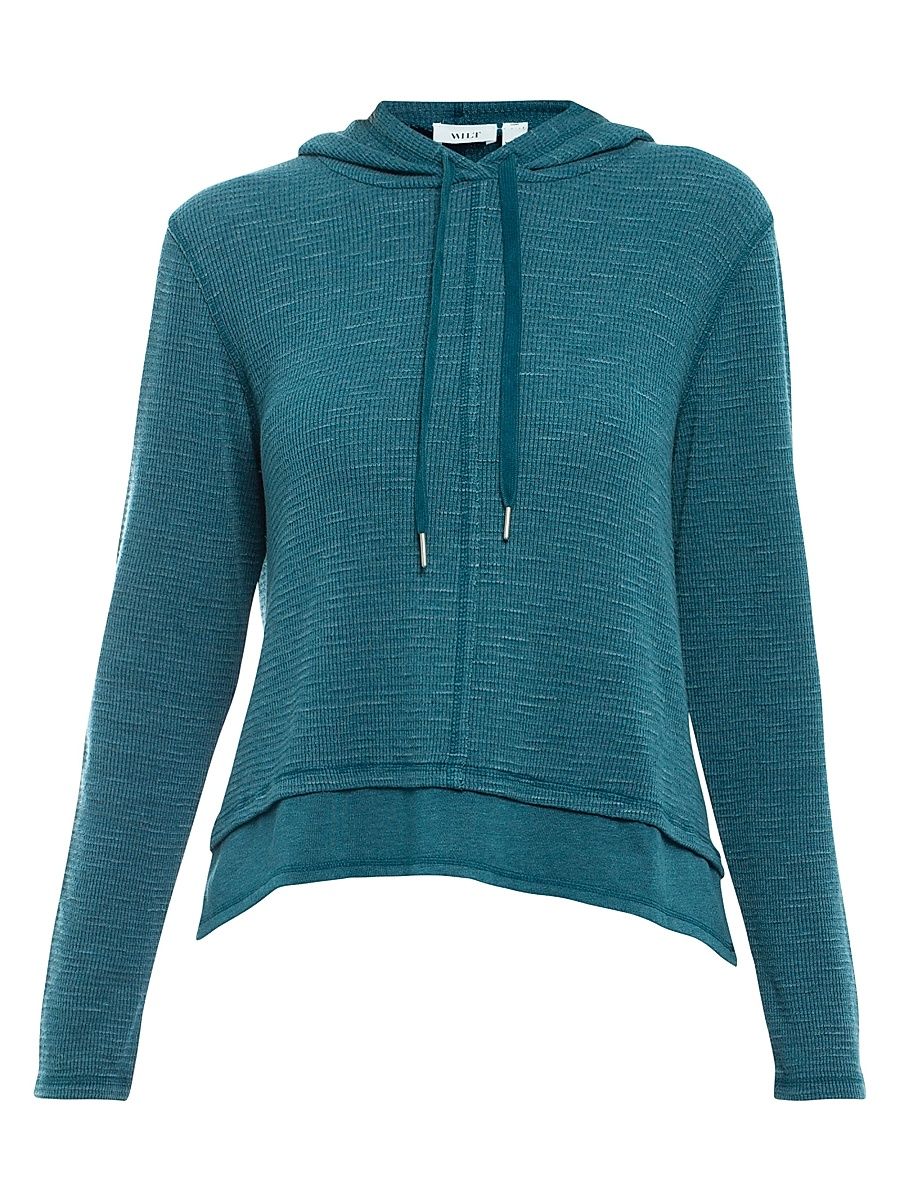 Women's Long Sleeve Double Peplum Hoodie - Legion Blue - Size Large