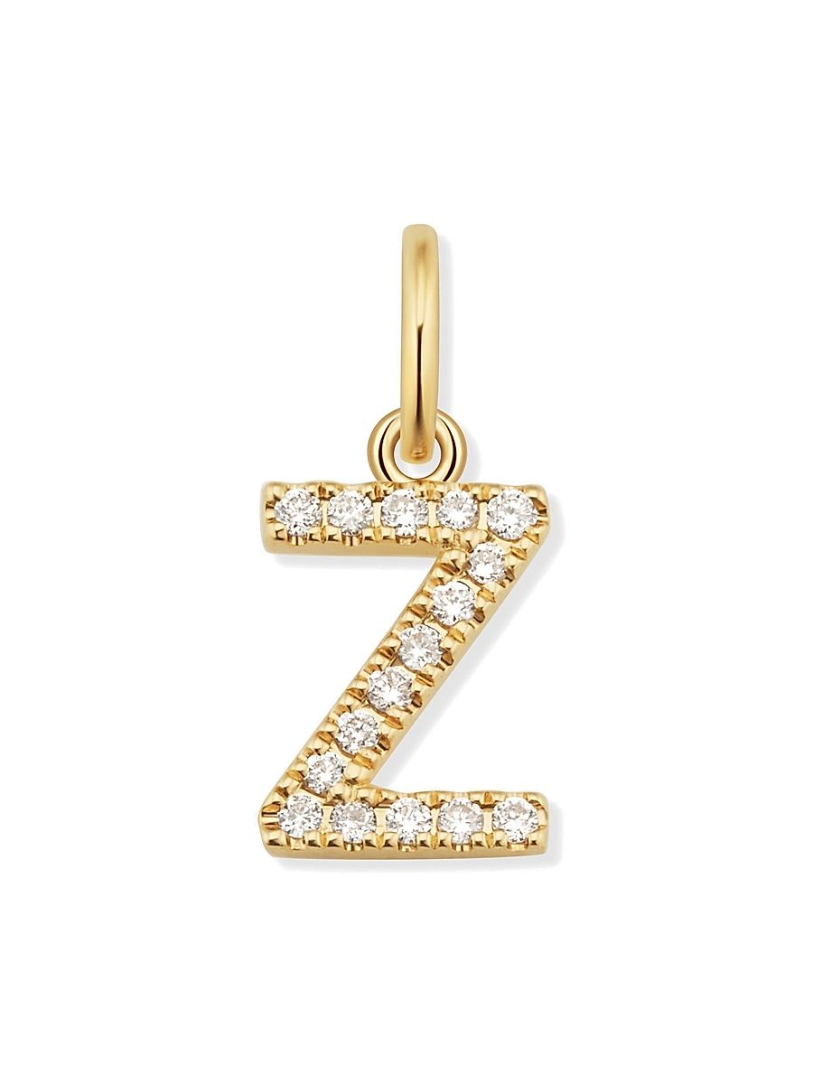 Women's 14K Yellow Gold My Letter Diamond Initial Pendant Charm - Initial A