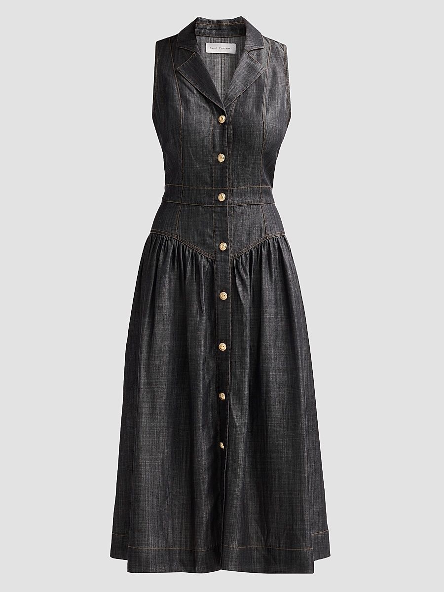 Women's July The Madison Denim Midi Dress - Dark Denim - Size 10