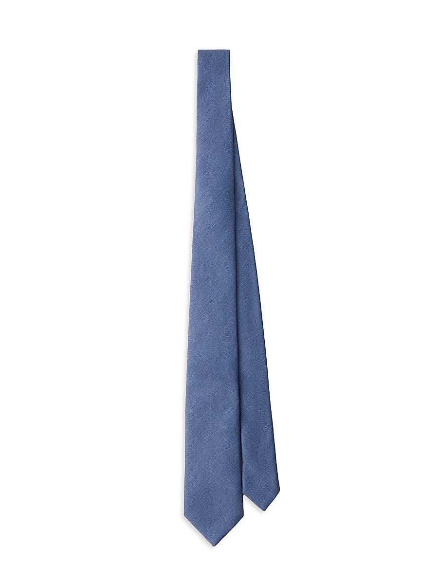 Men's Silk and Linen Tie - Blue