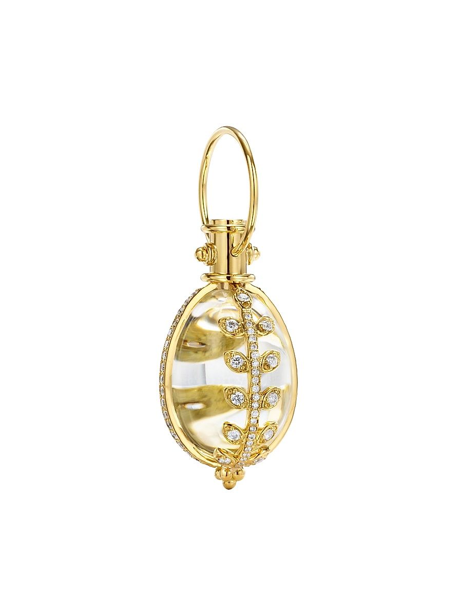 Women's Florence86 18K Yellow Gold, Rock Crystal, & Diamond Vine Amulet - Yellow Gold