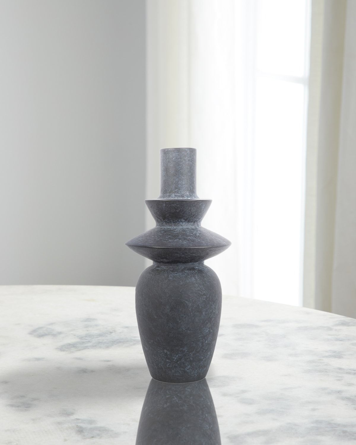 Yagya 14" Ceramic Vase, Black